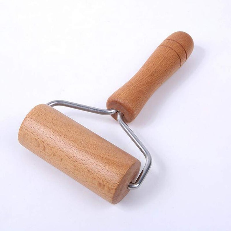 Lasenersm 1 Piece 9.5cm Wide Wooden Pastry Pizza Roller - Brayer Wooden Rolling Pin for Baking, Ceramic, 5D Diamond-Paint Art - Image 4
